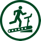 Treadmill exercise icon.
