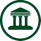 Green courthouse icon.
