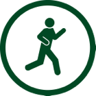 Running figure icon.
