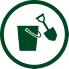 Sand pail and shovel.
