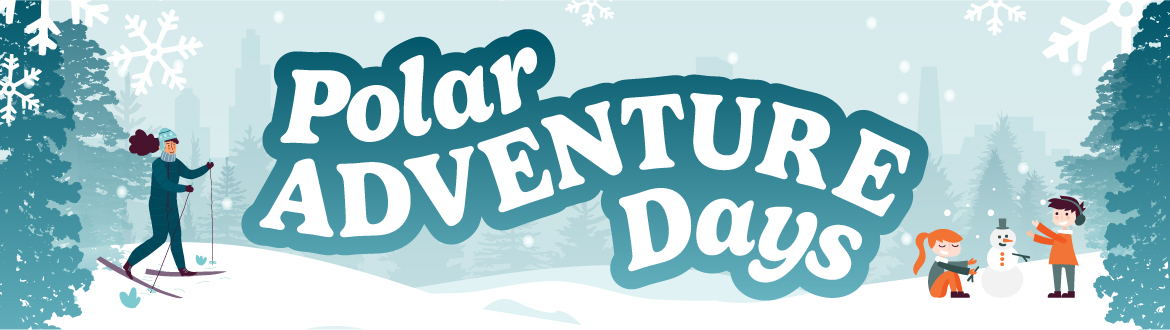 "Polar Adventure Days" graphic with winter activities.