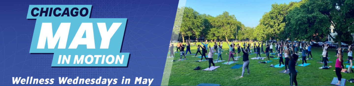 People doing yoga in a park.