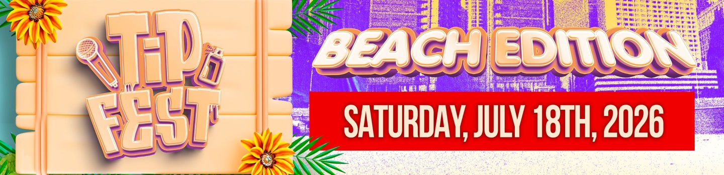 Graphic for Tip Fest Beach Edition on Saturday, July 18th, 2026.