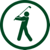 Golfer swinging a club.
