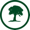 Stylized green tree logo in a white circle with green border.