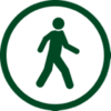 Pedestrian walkway symbol.
