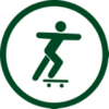 Skateboarding icon.
