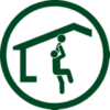 Person lifting child to safety under a roof.