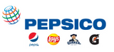 PepsiCo logo with Pepsi, Lays, Quaker, and Gatorade logos.